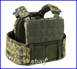 Tactical vest, plate carrier, function of swedish skidding PL-002, Pixel color