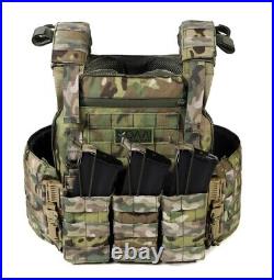 Tactical vest, plate carrier, quick release system, Multicam color