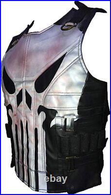 The Punisher Season 2 Tactical Biker Black Faux Leather Vest Limited Edition