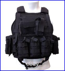 US Military Security Tactical Molle Assault Vest Plate Carrier for 11x14 Black