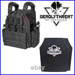 Urban Assault Black Storm Tactical Vest Plate Carrier With Level III Armor Plates