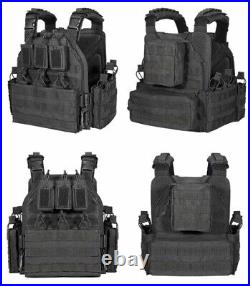 Urban Assault Black Storm Tactical Vest Plate Carrier With Level III Armor Plates