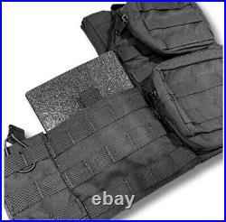 Urban Assault Black Storm Tactical Vest Plate Carrier With Level III Armor Plates