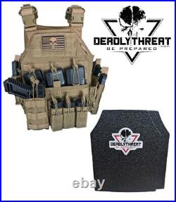 Urban Assault Desert Fox Tactical Vest Plate Carrier With Level III Armor Plates