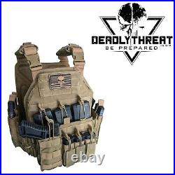 Urban Assault Desert Fox Tactical Vest Plate Carrier With Level III Armor Plates