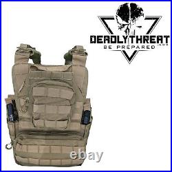 Urban Assault Desert Fox Tactical Vest Plate Carrier With Level III Armor Plates