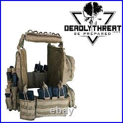 Urban Assault Desert Fox Tactical Vest Plate Carrier With Level III Armor Plates