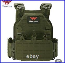 YAKEDA Tactical Vest for Men Military 1000D Nylon Quick Release Army Green