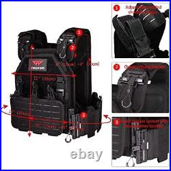 YAKEDA Tactical Vest for Men1000D Nylon Quick Release Laser One Size Black